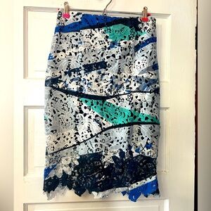 Bar III Lace Geometric Pencil Skirt